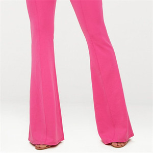 Della signora di <span class=keywords><strong>rosa</strong></span> <span class=keywords><strong>pantaloni</strong></span> stretti <span class=keywords><strong>pantaloni</strong></span> a zampa d'elefante delle donne di colore solido <span class=keywords><strong>pantaloni</strong></span> a gamba larga - Product Image 4