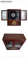 Antique En Bois Massif Disques Vinyles Lecteur de Platine Vinyls Joueur avec Radio FM bluetooth