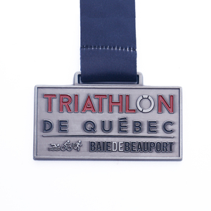 Diseño personalizado de precio bajo de la fábrica de forma de rectángulo de Triatlón de acero personalizado medallas - Product Image 1