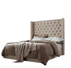 Lit Double en bois de style moderne, pliant, moderne, plaqué bois, chambre à coucher, C051