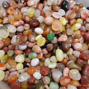 Best-seller colori agata della miscela della pietra preziosa caduto pietre colori agata naturale di guarigione lucido tumbled pietra