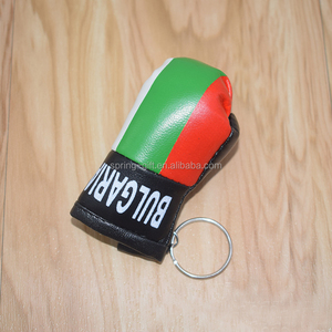 Al azar colores venta al por mayor de impresión de Puerto Rico banderas recuerdos de cuero Mini guante de boxeo llavero - Product Image 5