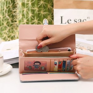 Portafogli da <span class=keywords><strong>donna</strong></span> di nuova moda con coulisse in pelle Nubuck con cerniera <span class=keywords><strong>portafoglio</strong></span> da <span class=keywords><strong>donna</strong></span> con Design lungo borsa due pieghe più pochette di colore - Product Image 5