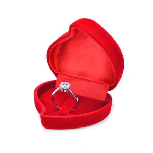 Commercio all'ingrosso su misura a forma di cuore piccolo rotondo anello dei monili contenitore di regalo