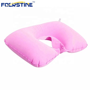 Personalizado pvc flocado plegable inflable de viaje en forma de U almohada para el cuello - Product Image 1