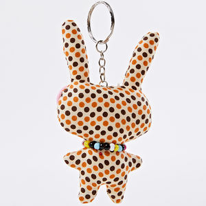 Kustom grosir desain baru 10cm boneka mewah kancing kustom mata boneka hewan Mini gantungan kunci mainan mewah. - Product Image 2