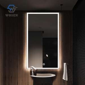 Rectangular LED Backlit <strong>Bathroom</strong> Mirror Digital <strong>Clock</strong> for Hotel Vanity Powder Room Home Decor Wholesale - Product Image 4