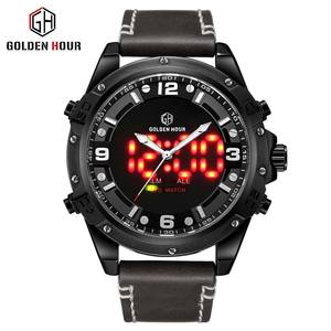 GOLDENHOUR GH110 nuovo stile Led Display accendino orologio allarme 30M orologio <span class=keywords><strong>da</strong></span> <span class=keywords><strong>polso</strong></span> <span class=keywords><strong>da</strong></span> uomo resistente all'acqua - Product Image 1