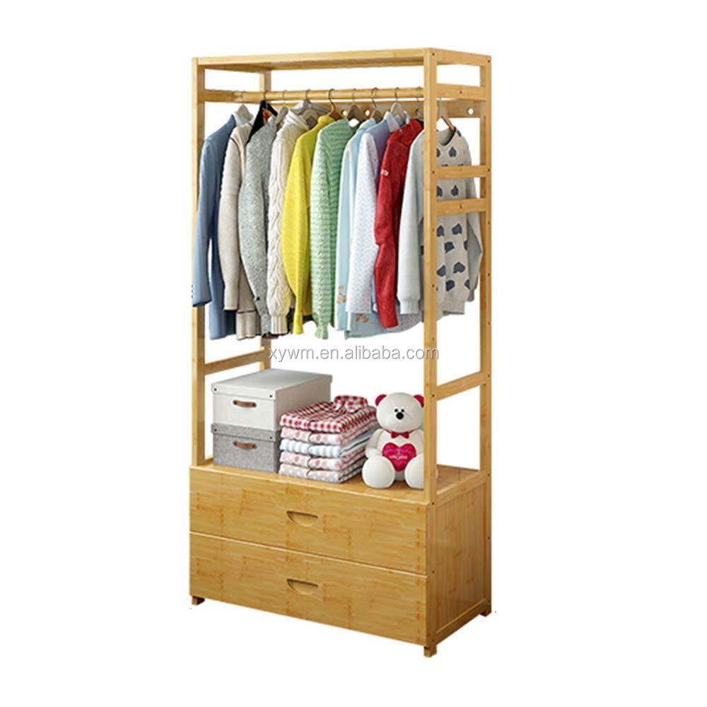 Бамбуковая вешалка для пальто, Многофункциональная вешалка с выдвижными ящиками, крючки для гостиной и спальни