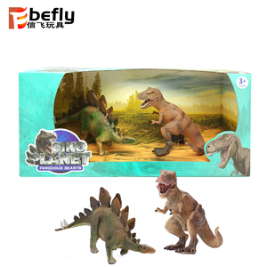 Set de Figuras de Dinosaurios de Plástico de 9 Pulgadas, T-rex y <span class=keywords><strong>Estegosaurio</strong></span> Huecos, Juguete para Niños - Product Image 2