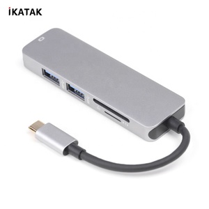 Nueva de moda de aleación de aluminio de 5 en 1 <span class=keywords><strong>HDMI</strong></span> USB3.0 TF lector de tarjetas SD y USB <span class=keywords><strong>tipo</strong></span> <span class=keywords><strong>C</strong></span> <span class=keywords><strong>hub</strong></span> - Product Image 5