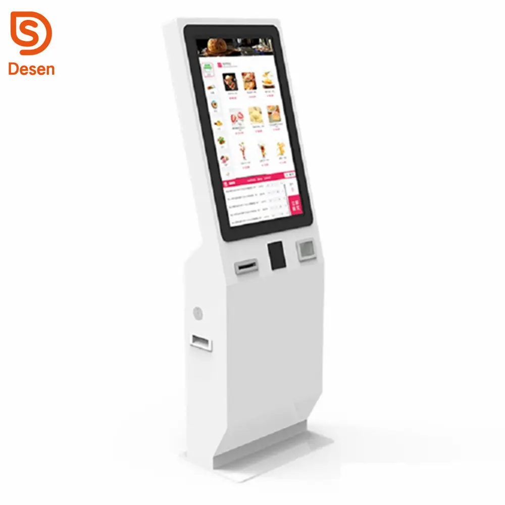Fast food 32 inç Kiosk dokunmatik sipariş ödeme Self gıda siparişi servis dokunmatik ekran kiosk restoran