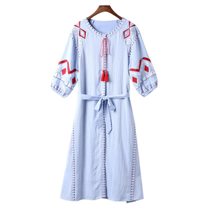 Nueva moda verano mujeres ropa Bohemia maxi ocasional vestido de la borla - Product Image 1