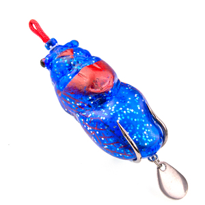 Señuelo de pesca de superficie con forma de rana, 10g 14g, cebo artificial blando, acción perfecta, anzuelo con ranura de sangre y purpurina, señuelo <span class=keywords><strong>Bonic</strong></span> - Product Image 3