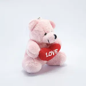 Profesional personalizado mini Rosa corazón oso adornos coche juguetes de peluche