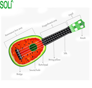 Ukelele de simulación creativa, guitarra eléctrica educativa, mini fruta - Product Image 5