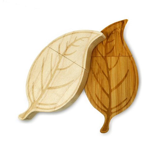 Wooden Leaf USB Flash Drive 2.0 1GB 2GB 4GB Pen Drive 8GB 16GB 32GB 3.0 Memory Stick Eco-Friendly Gift Free Engrave Logo