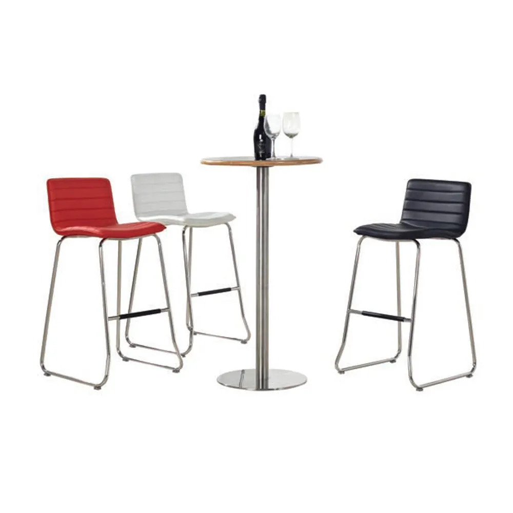 Modern Strong Leather Metal Bar Stool High Chair