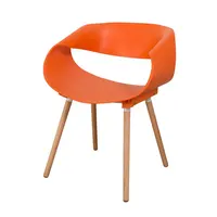 Creative פלסטיק קפה כיסא עץ רגליים ריהוט חוצות כיסא מעצב אוכל כיסא עם מחיר זול