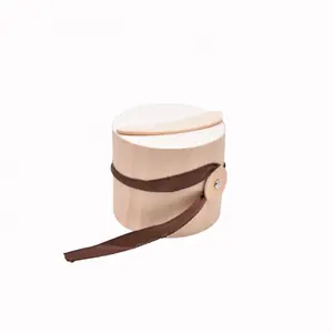 Di fascia alta eco-friendly imballaggio decorativo 50g di bambù vaso scatola di imballaggio di legno con bambù scoop