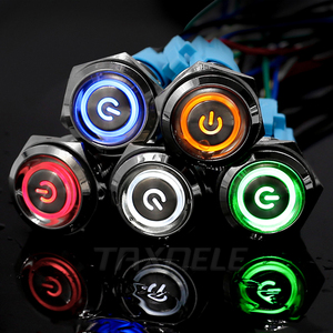 19 Mét Kim Loại Push Button Chuyển 12V 24V 110V 220V Đèn <span class=keywords><strong>LED</strong></span> Chiếu Sáng Điện Tín Hiệu Đèn Momentary Latching Chuyển Đổi Vòng Ánh Sáng - Product Image 2