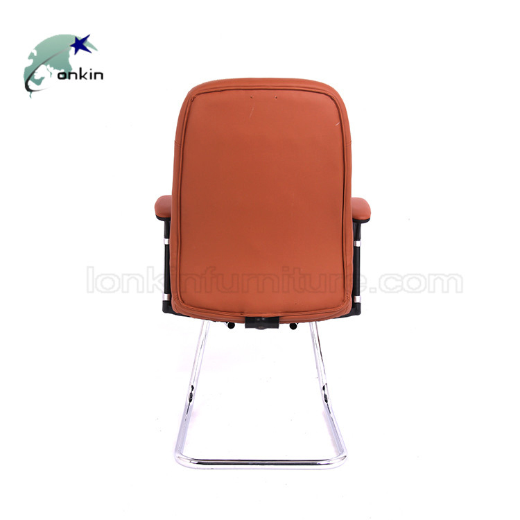 Custom Design cheap modern Orange bow chrome metal leg leather boss chair