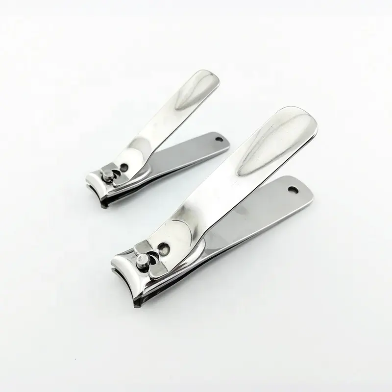 Large Sharp Metal Silver Tone Heavy Duty Fingernail and Toenail Clippers in 2 Size Sturdy Trimmer Gift Set for Men and Women