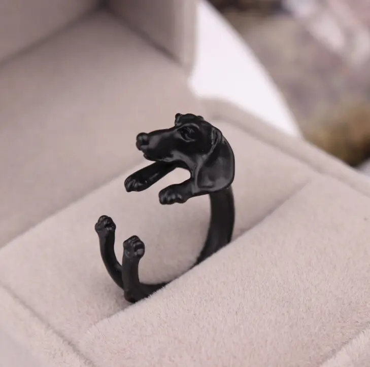 ebay hot selling pug vintage jewelry adjustable large ear dog animal ring