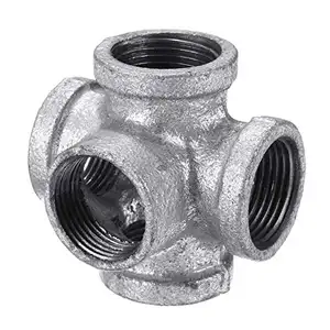 1/2" 3/4" 1" Galvanized Malleable Iron 5 Way Outlet Cross Pipe Fitting