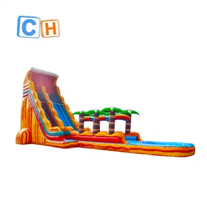 CH 10m 높은 팽창식 습식 슬라이드 상업용 비즈니스 판매, 수영장이있는 큰 워터 슬라이드