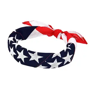 Popolare Della Fascia 100% Cotone Testa Sciarpa Dell'involucro Wristband US American Flag Bandana