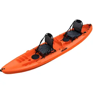3-4m length no inflatable kayak with LLDPE fishing kayak 2+1 person family kayak for recreational wholesale Chinese factory