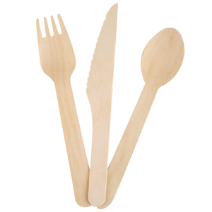 Natural Biodegradable Bulk Birch Wood Spoon/forks/knives 160mm <strong>German</strong> Fast Food Disposable Wooden <strong>Cutlery</strong> for Hotel - Product Image 2