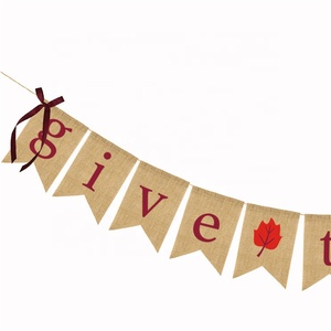 DONNER <span class=keywords><strong>GRÂCE</strong></span> Feuilles D'érable Rouge Drapeau pour la Décoration <span class=keywords><strong>De</strong></span> Thanksgiving Cadeau Bunting Bannière - Product Image 3