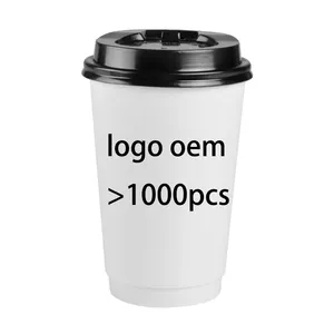 Kleine Aantal Custom Design Wegwerp Hot Witte Koffie Paper Cup