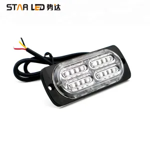 Spia luminosa per auto bianca ambra da 10W luce stroboscopica a led da 4.4 pollici