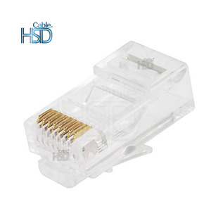 Lot de 100 connecteurs mâles Ethernet RJ45 CAT5E 8 broches Type 8P8C en cuivre pur, plus de 1000 cycles de raccordement - Product Image 1
