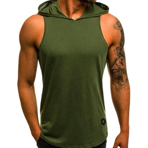 New Whole Sale Men Gym Sleeveless Top Vest Summer Slim Fitness Hoodie Bodybuilding Tank Top - Product Image 1