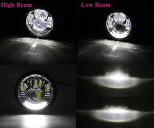 Para Harley motocicleta para Dyna para gordo <span class=keywords><strong>Bob</strong></span> <span class=keywords><strong>Motor</strong></span> estilo faros 4,5 pulgadas de cruce y luz DRL Halo ojos de Ángel - Product Image 6