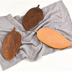 <span class=keywords><strong>Assiette</strong></span> à dessert créative, écologique, élégante, <span class=keywords><strong>en</strong></span> noyer noir naturel, fabriquée à la main, 25*12 cm, <span class=keywords><strong>en</strong></span> <span class=keywords><strong>forme</strong></span> <span class=keywords><strong>de</strong></span> <span class=keywords><strong>feuille</strong></span>, aux couleurs vives - Product Image 3