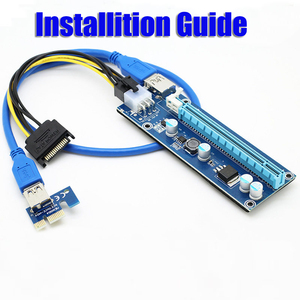 Molex 6pin Sata15pin or placage pcie x1 à x16 minière <span class=keywords><strong>riser</strong></span> adaptateur <span class=keywords><strong>graphique</strong></span> <span class=keywords><strong>carte</strong></span> extension 009 s pci-e <span class=keywords><strong>riser</strong></span> avec led - Product Image 3