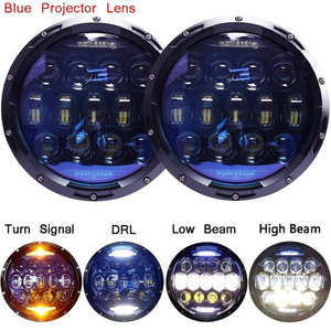 7 "Ronda 130 W proyector h4 7 pulgadas led faro para Jeep Wrangler Hummer h1 h2 lada <span class=keywords><strong>niva</strong></span> <span class=keywords><strong>4</strong></span> 4x4 camión Suzuki Samurai - Product Image 4