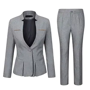 Dames Kantoor Dragen Pak Slim Fit Twee Stukken Sets Pak Moderne Vrouwen Pakken