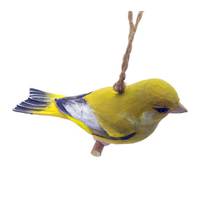 Venta al por mayor, mano tallada, de madera aves decoración greenfinch de pájaro de madera - Product Image 6
