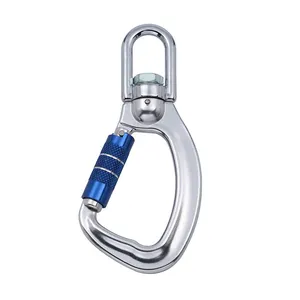 Custom high tensile 25kN double locking snap hook clip swivel Outdoor rock climbing swivel eye bolt snap hook