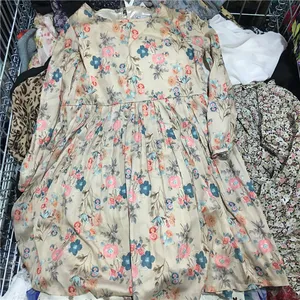 Mode koreanische Second Hand Kleidung in Bulk Großhandel weibliche lange Kleid gebrauchte Kleidung mit höchster Qualität