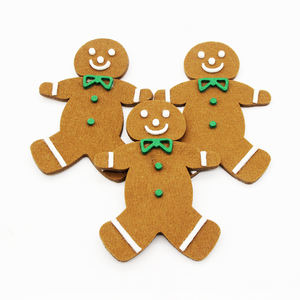 Feliz fiesta de Navidad de decoración de pan de jengibre hombre tela de fieltro Decoración - Product Image 1