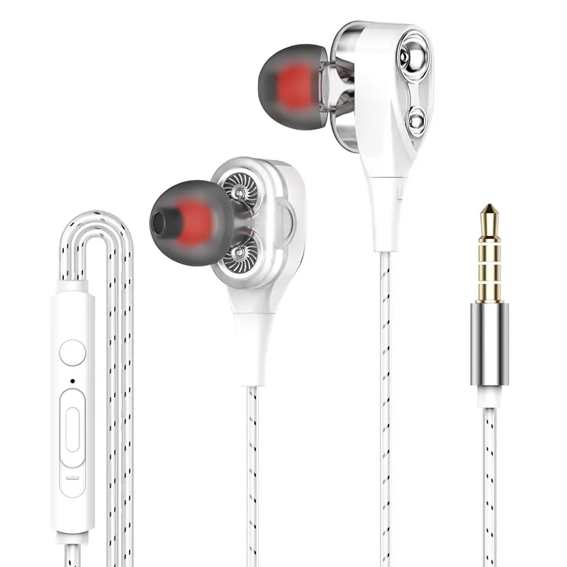 Headset 4d Bass Berat, Headphone Berkabel Kontrol Volume untuk Iphone untuk Huawei