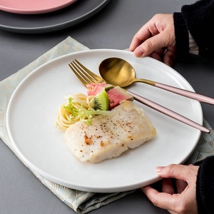 10 pulgadas barato <span class=keywords><strong>ronda</strong></span> simple de cerámica de gres blanco de la placa de la cena <span class=keywords><strong>en</strong></span> el hotel - Product Image 1
