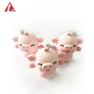 <span class=keywords><strong>dessin</strong></span> animé cochon jouet porte-clés en silicone souple en caoutchouc pvc 3D cochon porte-clés en caoutchouc porte-clés - Product Image 1